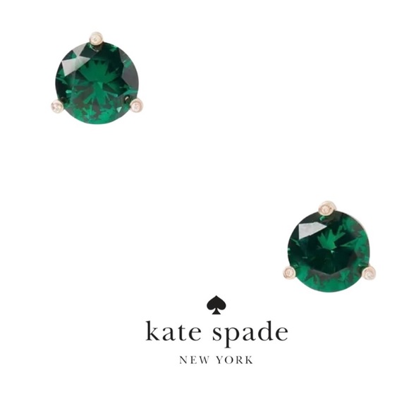 kate spade Jewelry - 🆕 ♠️ Kate Spade Rise and Shine Emerald & Gold Round Stud Earrings Classic